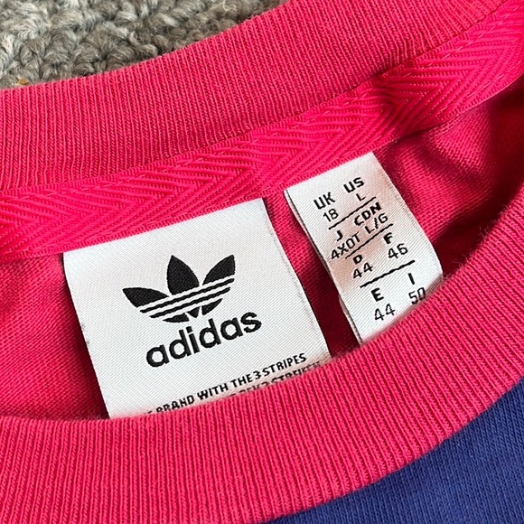 Adidas Crop Top Tee Shirt T-Shirt Trefoil Adicolor Originals L Large - Picture 4 of 6